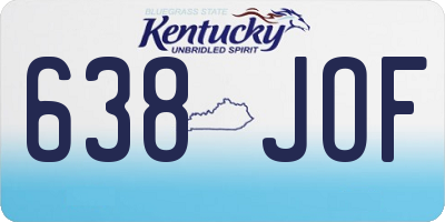 KY license plate 638JOF