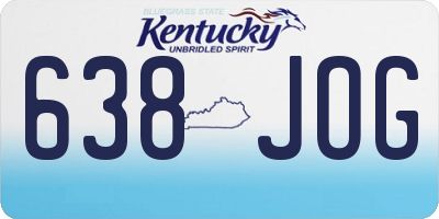 KY license plate 638JOG