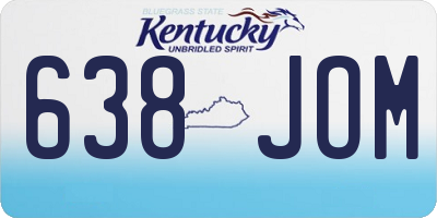 KY license plate 638JOM