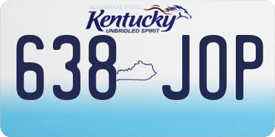 KY license plate 638JOP
