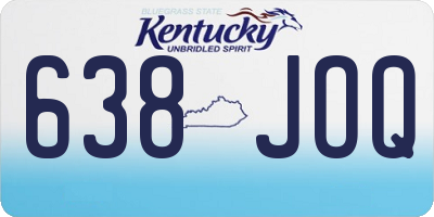 KY license plate 638JOQ