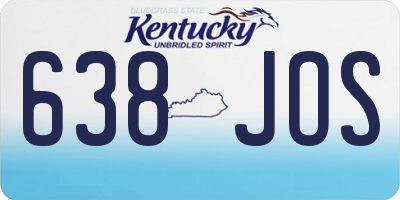 KY license plate 638JOS