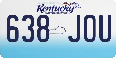 KY license plate 638JOU