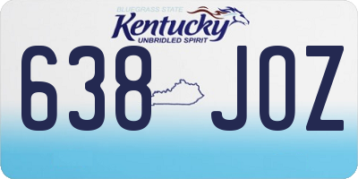 KY license plate 638JOZ