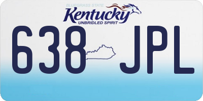 KY license plate 638JPL