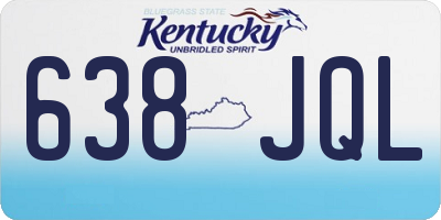 KY license plate 638JQL