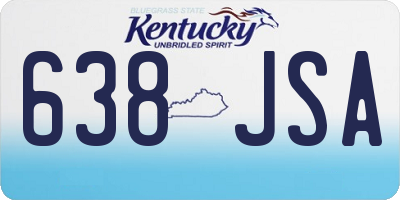 KY license plate 638JSA