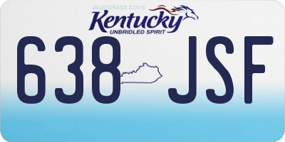 KY license plate 638JSF