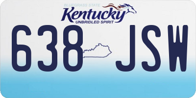 KY license plate 638JSW