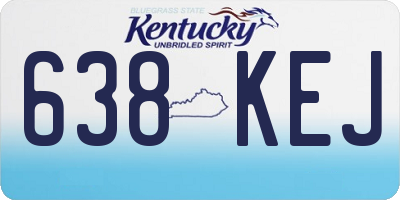 KY license plate 638KEJ