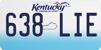 KY license plate 638LIE