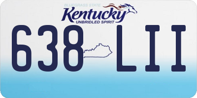 KY license plate 638LII