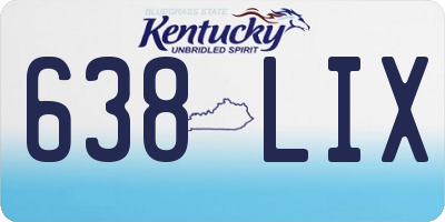 KY license plate 638LIX