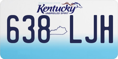 KY license plate 638LJH