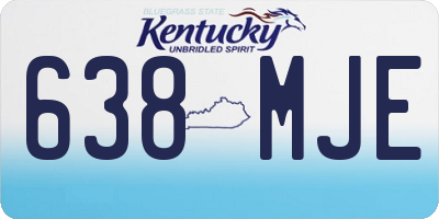KY license plate 638MJE