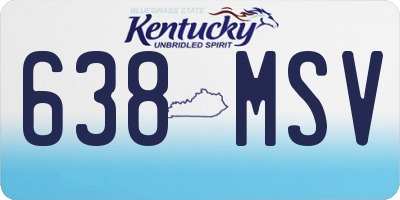 KY license plate 638MSV