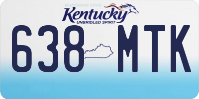 KY license plate 638MTK