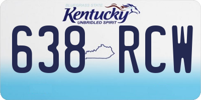 KY license plate 638RCW