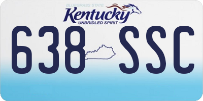 KY license plate 638SSC