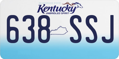 KY license plate 638SSJ