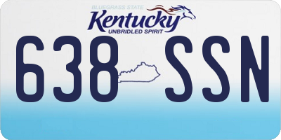 KY license plate 638SSN