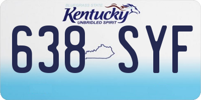 KY license plate 638SYF