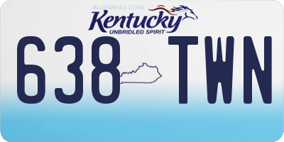 KY license plate 638TWN