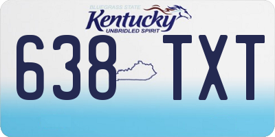 KY license plate 638TXT