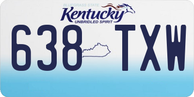 KY license plate 638TXW
