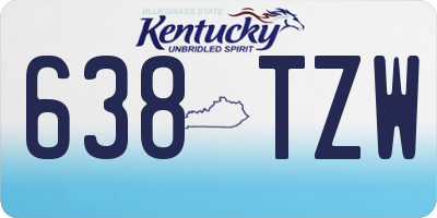 KY license plate 638TZW
