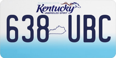 KY license plate 638UBC