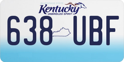KY license plate 638UBF