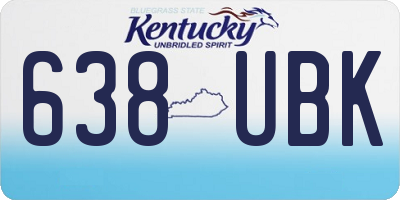 KY license plate 638UBK