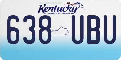KY license plate 638UBU