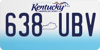 KY license plate 638UBV