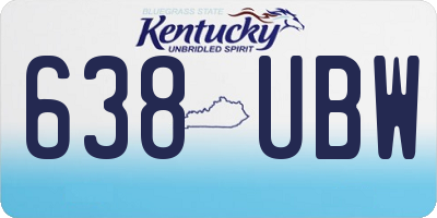 KY license plate 638UBW