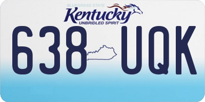 KY license plate 638UQK