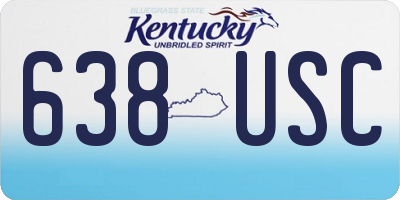 KY license plate 638USC