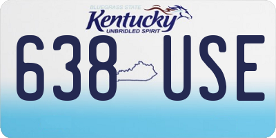 KY license plate 638USE