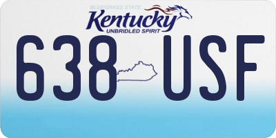 KY license plate 638USF