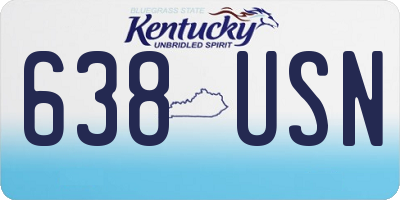 KY license plate 638USN