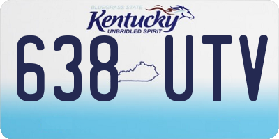KY license plate 638UTV