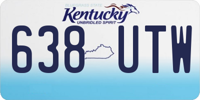 KY license plate 638UTW