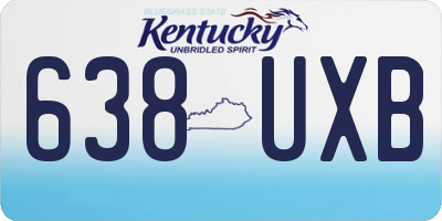 KY license plate 638UXB