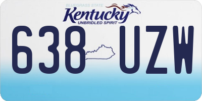 KY license plate 638UZW