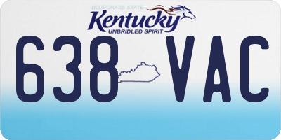 KY license plate 638VAC