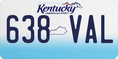 KY license plate 638VAL