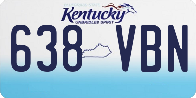 KY license plate 638VBN
