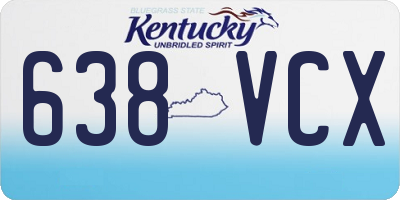 KY license plate 638VCX