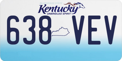 KY license plate 638VEV